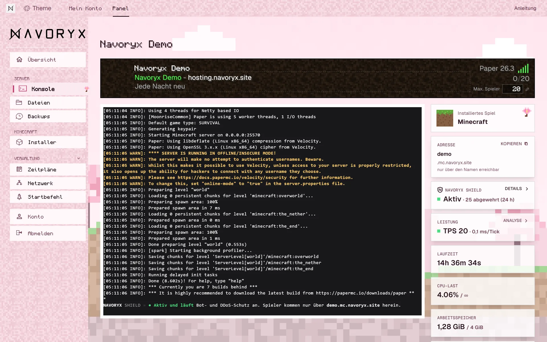 Panel in the Cherry Blossom theme